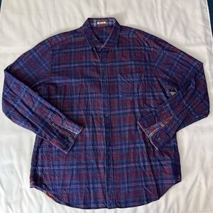 Bugatchi Uomo Plaid Pattern Long Sleeve Shaped Button Down Shirt - Multicolored